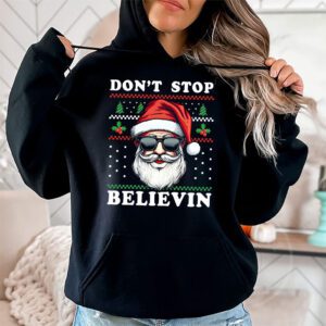 Dont Stop Believin Santa Funny Christmas Boys Kids Gifts Hoodie 1 1