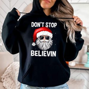 Dont Stop Believin Santa Funny Christmas Boys Kids Gifts Hoodie 1