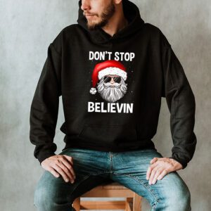 Dont Stop Believin Santa Funny Christmas Boys Kids Gifts Hoodie 2