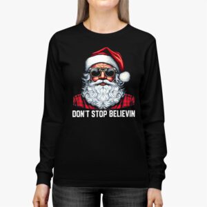 Dont Stop Believin Santa Funny Christmas Boys Kids Gifts Longsleeve Tee 2 2
