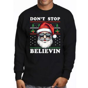 Dont Stop Believin Santa Funny Christmas Boys Kids Gifts Longsleeve Tee 3 1