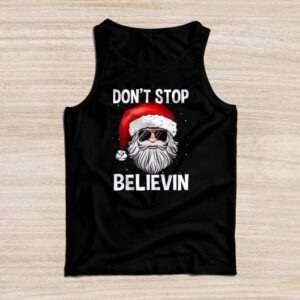 Don’t Stop Believin Santa Funny Christmas Boys Kids Gifts Tank Top