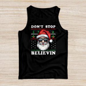 Don’t Stop Believin Santa Funny Christmas Boys Kids Gifts Tank Top