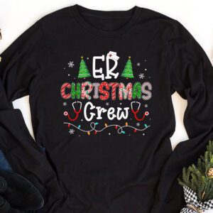 ER Christmas Crew Emergency Room Nurse ER Techs Secretary Longsleeve Tee 1 2