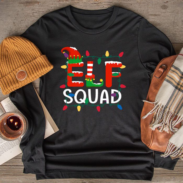Elf-Family-Christmas-Matching-Pajamas-XMas-Shirt-Elf-Squad-Longsleeve-Tee Elf Family Christmas Matching Pajamas XMas Shirt