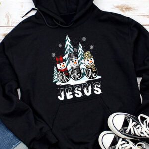 Faith Hope Love Jesus Snowman Plaid Leopard Christmas Gift Hoodie