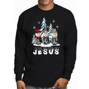 Faith Hope Love Jesus Snowman Plaid Leopard Christmas Gift Longsleeve Tee 3 1