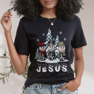 Faith Hope Love Jesus Snowman Plaid Leopard Christmas Gift T Shirt 1 1