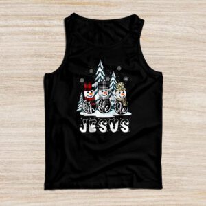 Faith Hope Love Jesus Snowman Plaid Leopard Christmas Gift Tank Top