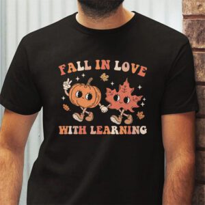 Fall In Love With Learning Fall Teacher Thanksgiving Retro T Shirt 2 2