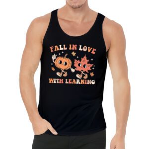 Fall In Love With Learning Fall Teacher Thanksgiving Retro Tank Top 3 2
