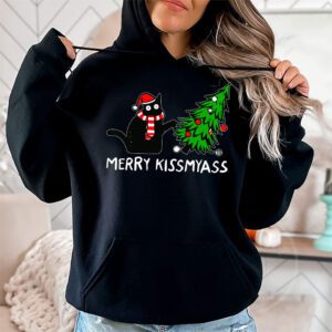 Funny Black Cat Merry Kissmyass Xmas Chritsmas Hoodie 1 3