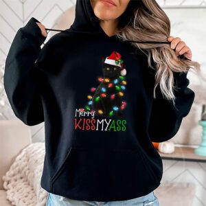 Funny Black Cat Merry Kissmyass Xmas Chritsmas Hoodie 1