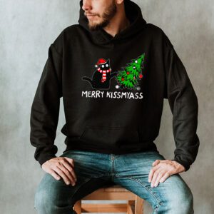 Funny Black Cat Merry Kissmyass Xmas Chritsmas Hoodie 2 3