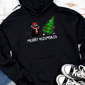 Funny Black Cat Merry Kissmyass Xmas Chritsmas Hoodie