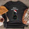 Funny Black Cat Merry Kissmyass Xmas Chritsmas Longsleeve Tee