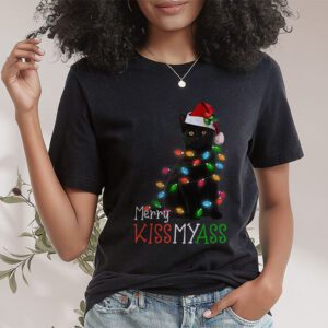 Funny Black Cat Merry Kissmyass Xmas Chritsmas T Shirt 1