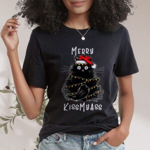 Funny Black Cat Merry Kissmyass Xmas Chritsmas T Shirt 1 4