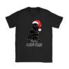 Funny Black Cat Merry Kissmyass Xmas Chritsmas T-Shirt