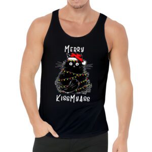 Funny Black Cat Merry Kissmyass Xmas Chritsmas Tank Top 3 4