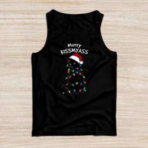 Funny Black Cat Merry Kissmyass Xmas Chritsmas Tank Top