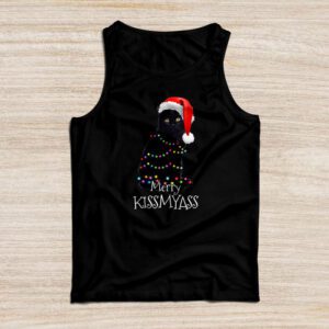 Funny Black Cat Merry Kissmyass Xmas Chritsmas Tank Top