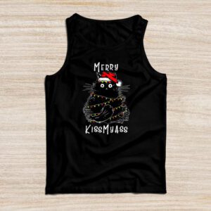 Funny Black Cat Merry Kissmyass Xmas Chritsmas Tank Top