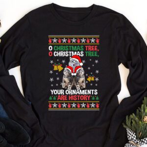 Funny Cats Christmas Shirt Ornaments Pajama Family Cat Lover Longsleeve Tee 1