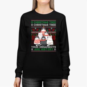 Funny Cats Christmas Shirt Ornaments Pajama Family Cat Lover Longsleeve Tee 2 1