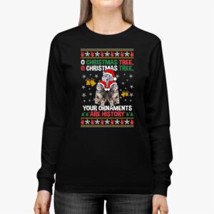 Funny Cats Christmas Shirt Ornaments Pajama Family Cat Lover Longsleeve Tee 2