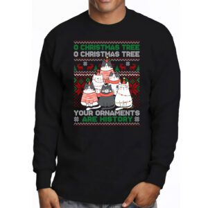 Funny Cats Christmas Shirt Ornaments Pajama Family Cat Lover Longsleeve Tee 3 1