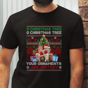 Funny Cats Christmas Shirt Ornaments Pajama Family Cat Lover T Shirt 2 4