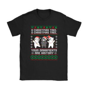 Funny Cats Christmas Shirt Ornaments Pajama Family Cat Lover T-Shirt
