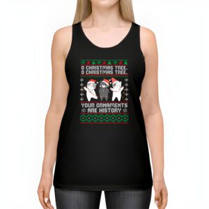 Funny Cats Christmas Shirt Ornaments Pajama Family Cat Lover Tank Top 2 2