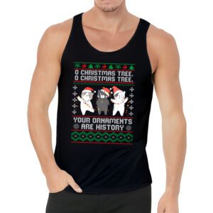 Funny Cats Christmas Shirt Ornaments Pajama Family Cat Lover Tank Top 3 2