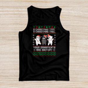 Funny Cats Christmas Shirt Ornaments Pajama Family Cat Lover Tank Top