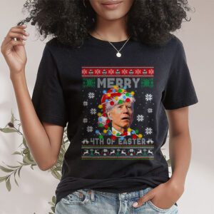 Funny Joe Biden Christmas Santa Hat Merry 4th Of Easter Xmas T Shirt 1 2