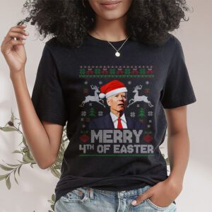 Funny Joe Biden Christmas Santa Hat Merry 4th Of Easter Xmas T Shirt 1