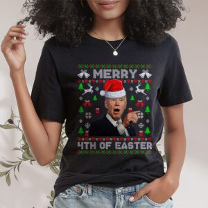 Funny Joe Biden Christmas Santa Hat Merry 4th Of Easter Xmas T Shirt 1 4