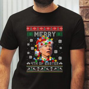 Funny Joe Biden Christmas Santa Hat Merry 4th Of Easter Xmas T Shirt 2 2