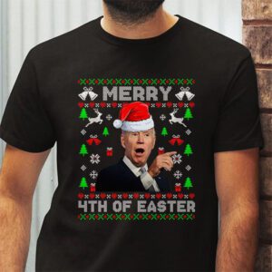 Funny Joe Biden Christmas Santa Hat Merry 4th Of Easter Xmas T Shirt 2 4