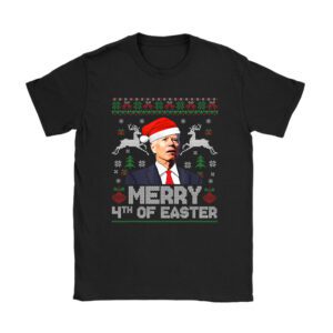 Funny Joe Biden Christmas Santa Hat Merry 4th Of Easter Xmas T-Shirt