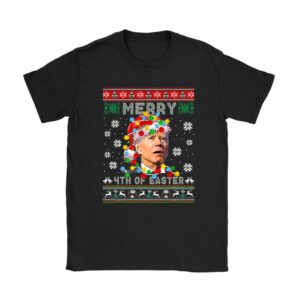 Funny Joe Biden Christmas Santa Hat Merry 4th Of Easter Xmas T-Shirt