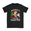 Funny Joe Biden Christmas Santa Hat Merry 4th Of Easter Xmas T-Shirt