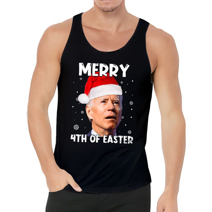 Funny Joe Biden Christmas Santa Hat Merry 4th Of Easter Xmas Tank top 3 1