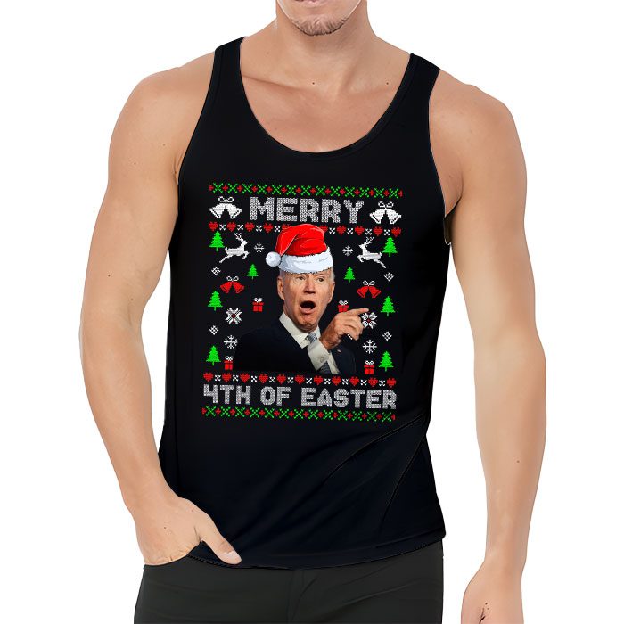 Funny Joe Biden Christmas Santa Hat Merry 4th Of Easter Xmas Tank top 3 4