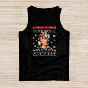 Funny Joe Biden Christmas Santa Hat Merry 4th Of Easter Xmas Tank top