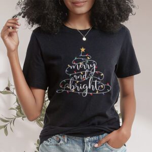 Funny Merry and Bright Christmas Lights Xmas Holiday Short Sleeve T Shirt 1 1