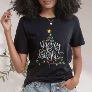 Funny Merry and Bright Christmas Lights Xmas Holiday Short Sleeve T Shirt 1 2