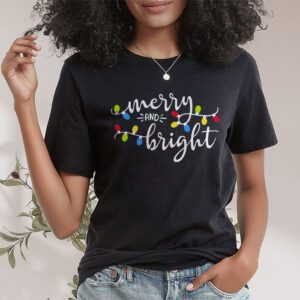 Funny Merry and Bright Christmas Lights Xmas Holiday Short Sleeve T Shirt 1 3